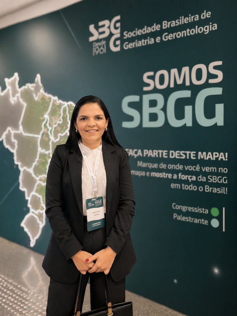 Erinalda Oliveira da Silva como palestrante no congresso da Sociedade Brasileira de Geriatria e Gerontologia (SBGG)
